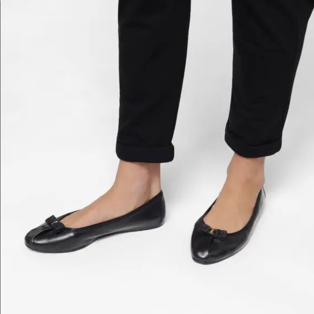 Salvatore Ferragamo Black My Joy Ballerina Flats